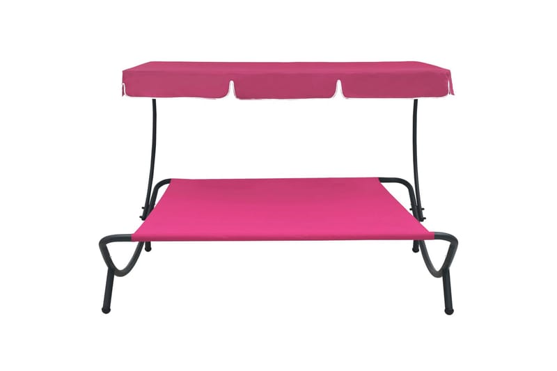 Utendørs sofaseng med solskjerm rosa - Rosa - Hagemøbler - Stoler & Lenestoler - Solseng & solvogner