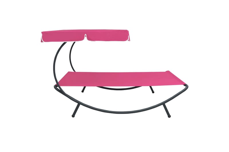 Utendørs sofaseng med solskjerm rosa - Rosa - Hagemøbler - Stoler & Lenestoler - Solseng & solvogner
