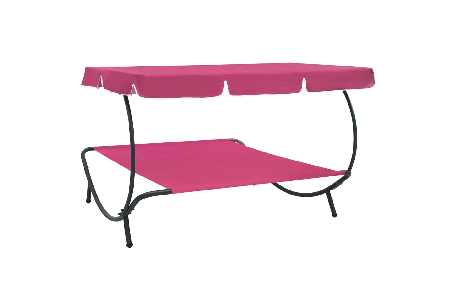 Utendørs sofaseng med solskjerm rosa - Rosa - Hagemøbler - Stoler & Lenestoler - Solseng & solvogner