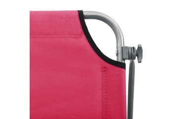 Utendørs solseng med solskjerm stål rosa - Rosa - Hagemøbler - Stoler & Lenestoler - Solseng & solvogner