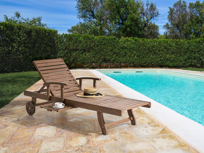 Solseng utendørs Amantea akasietre - Brun - Hagemøbler - Stoler & Lenestoler - Solseng & solvogner