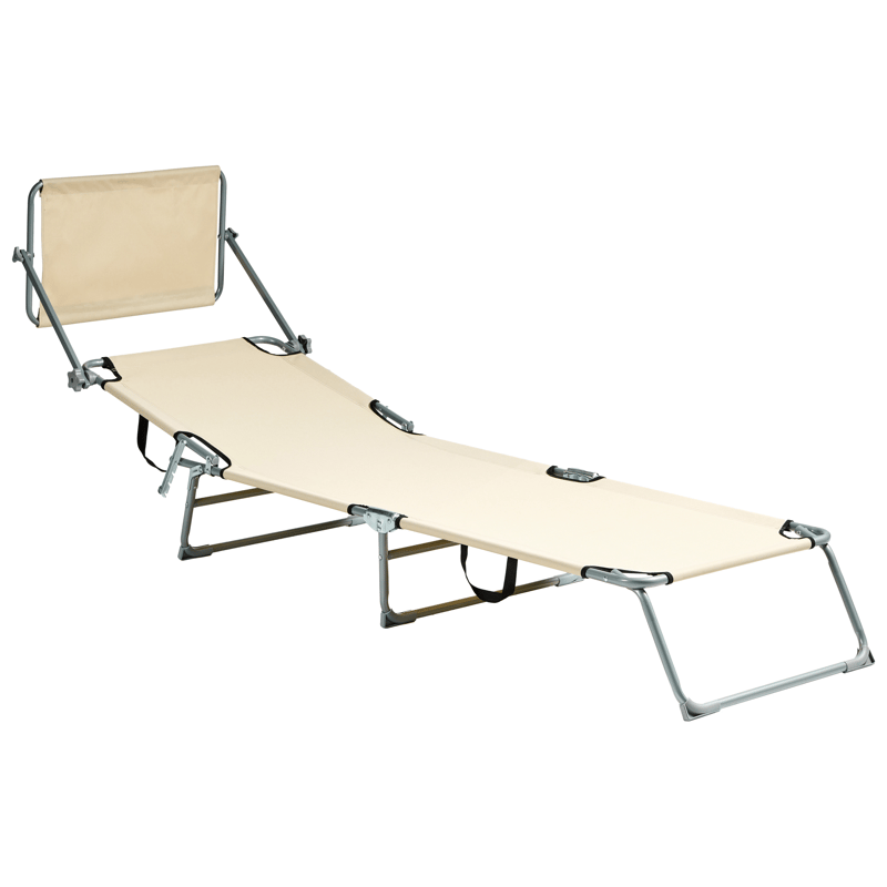 Solseng utendørs Foligno Stål - Beige/Sølv - Hagemøbler - Stoler & Lenestoler - Solseng & solvogner