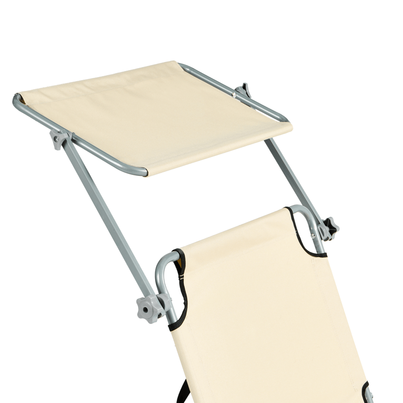 Solseng utendørs Foligno Stål - Beige/Sølv - Hagemøbler - Stoler & Lenestoler - Solseng & solvogner