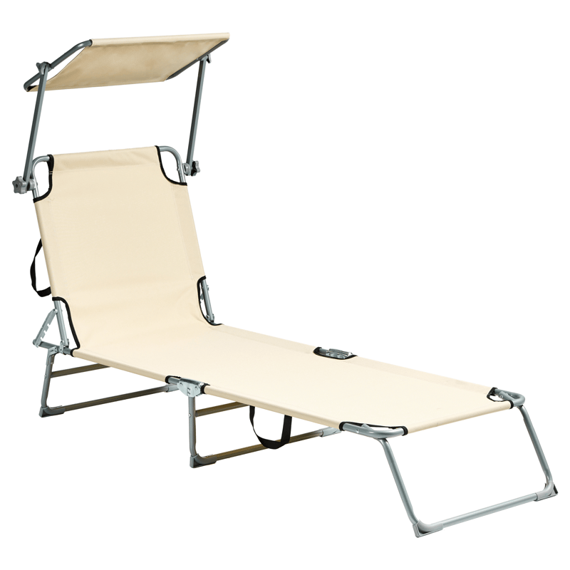 Solseng utendørs Foligno Stål - Beige/Sølv - Hagemøbler - Stoler & Lenestoler - Solseng & solvogner