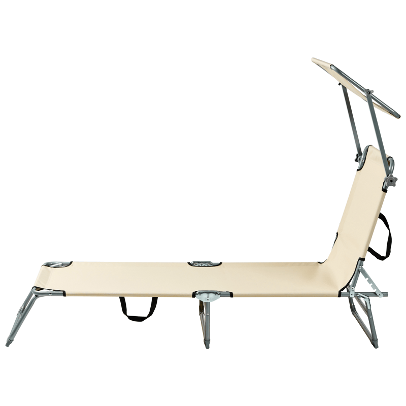 Solseng utendørs Foligno Stål - Beige/Sølv - Hagemøbler - Stoler & Lenestoler - Solseng & solvogner