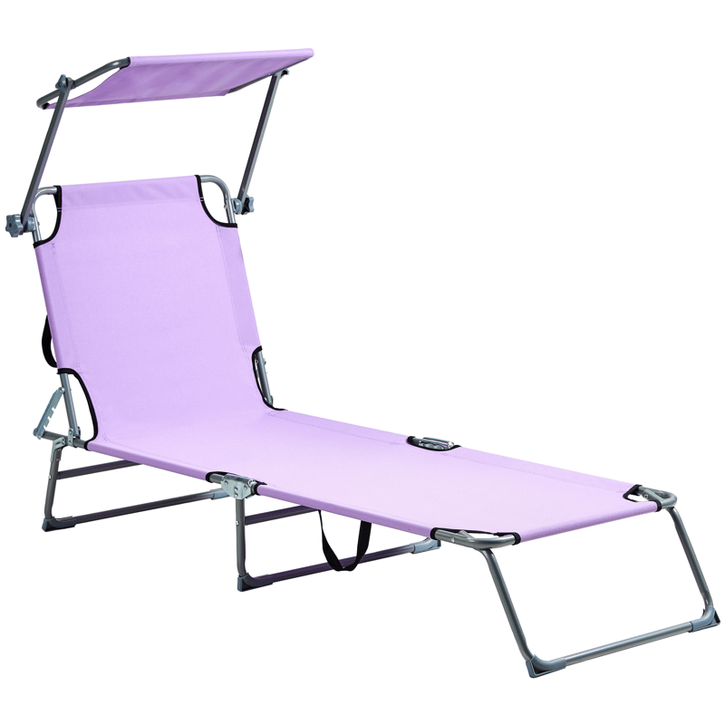 Solseng utendørs Foligno Stål - Fiolett/sølv - Hagemøbler - Stoler & Lenestoler - Solseng & solvogner
