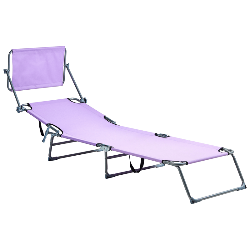 Solseng utendørs Foligno Stål - Fiolett/sølv - Hagemøbler - Stoler & Lenestoler - Solseng & solvogner