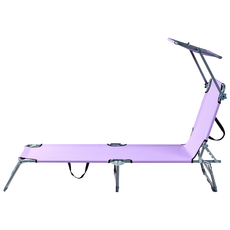 Solseng utendørs Foligno Stål - Fiolett/sølv - Hagemøbler - Stoler & Lenestoler - Solseng & solvogner