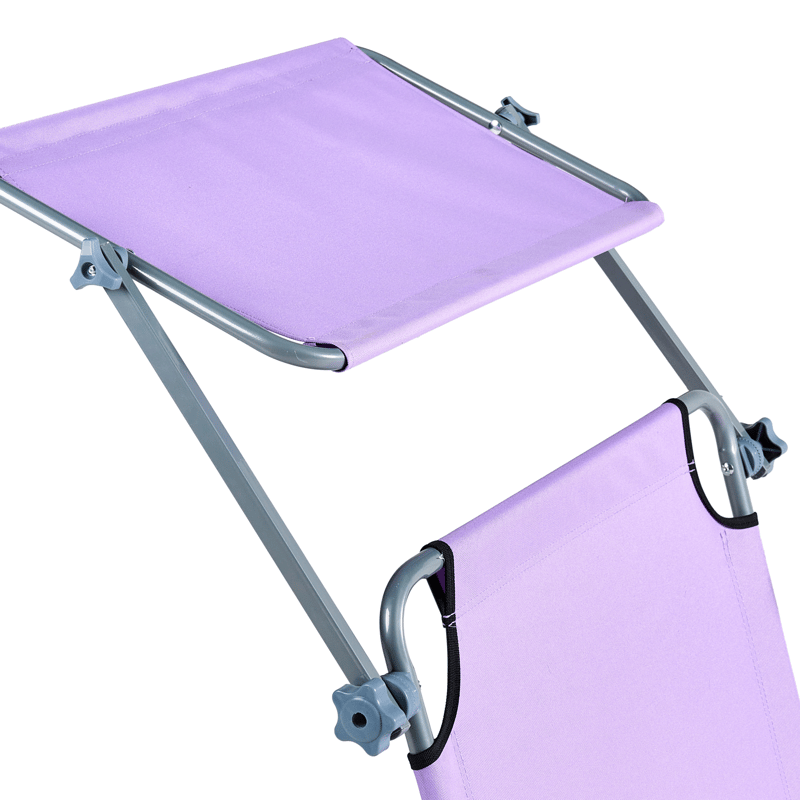 Solseng utendørs Foligno Stål - Fiolett/sølv - Hagemøbler - Stoler & Lenestoler - Solseng & solvogner