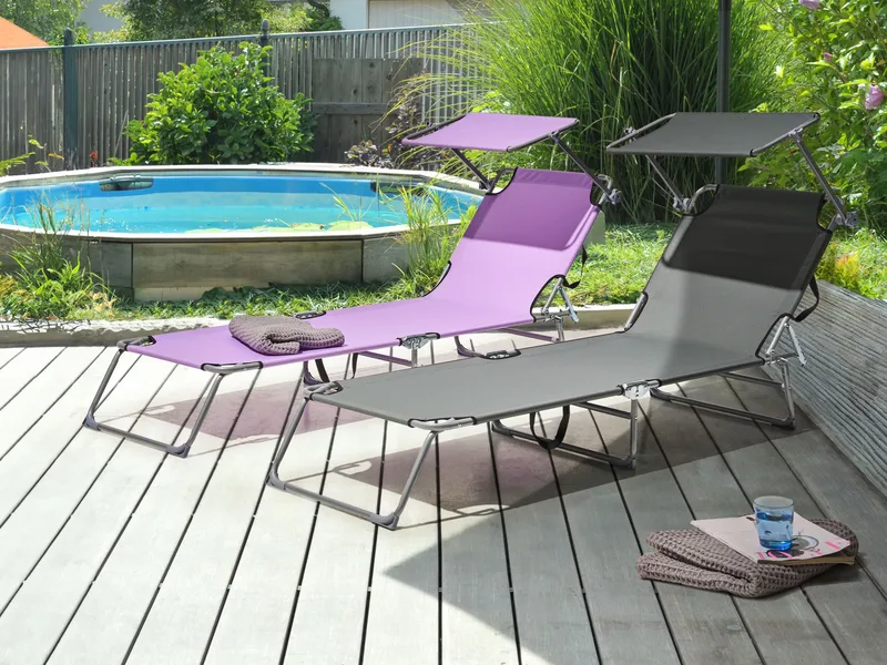 Solseng utendørs Foligno Stål - Grå/sølv - Hagemøbler - Stoler & Lenestoler - Solseng & solvogner