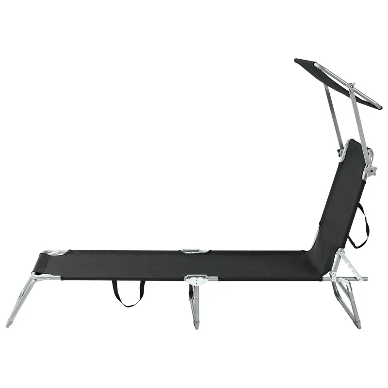 Solseng utendørs Foligno Stål - Svart/sølv - Hagemøbler - Stoler & Lenestoler - Solseng & solvogner