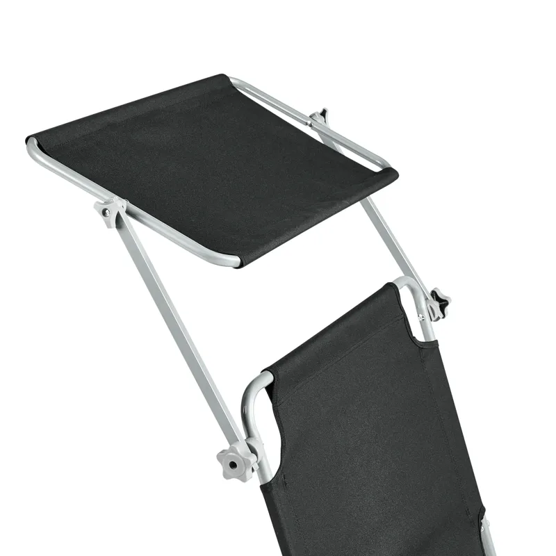 Solseng utendørs Foligno Stål - Svart/sølv - Hagemøbler - Stoler & Lenestoler - Solseng & solvogner