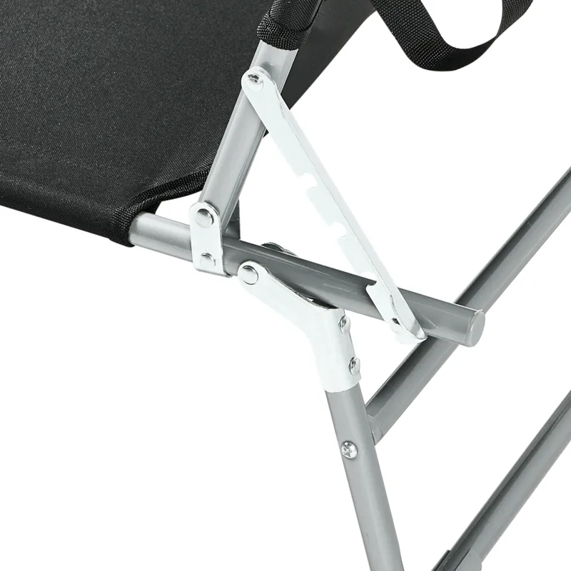 Solseng utendørs Foligno Stål - Svart/sølv - Hagemøbler - Stoler & Lenestoler - Solseng & solvogner