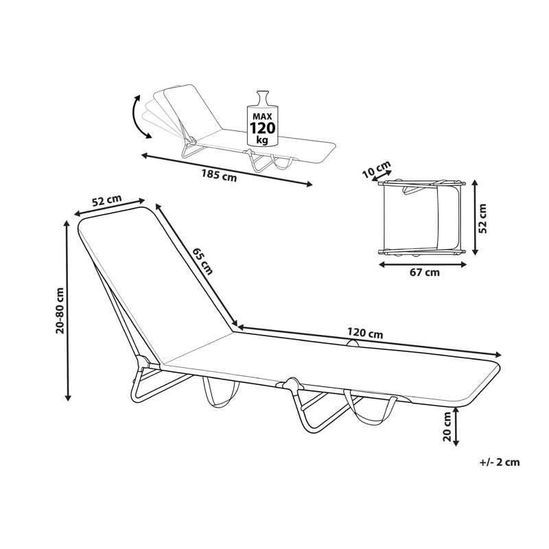 Solseng utendørs Kastoria - Beige/hvit - Hagemøbler - Stoler & Lenestoler - Solseng & solvogner
