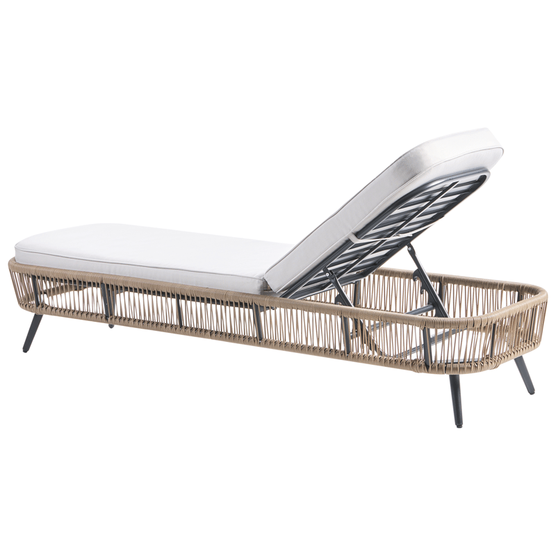 Solseng utendørs med pute Zeri kunstrotting - Beige - Hagemøbler - Stoler & Lenestoler - Solseng & solvogner