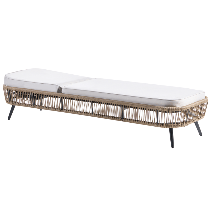 Solseng utendørs med pute Zeri kunstrotting - Beige - Hagemøbler - Stoler & Lenestoler - Solseng & solvogner