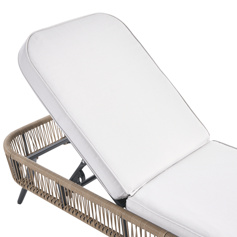 Solseng utendørs med pute Zeri kunstrotting - Beige - Hagemøbler - Stoler & Lenestoler - Solseng & solvogner