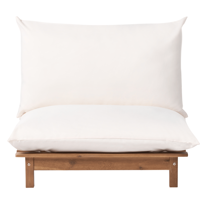 Solseng utendørs med pute Suno akasietre - Brun/Beige - Hagemøbler - Stoler & Lenestoler - Solstoler