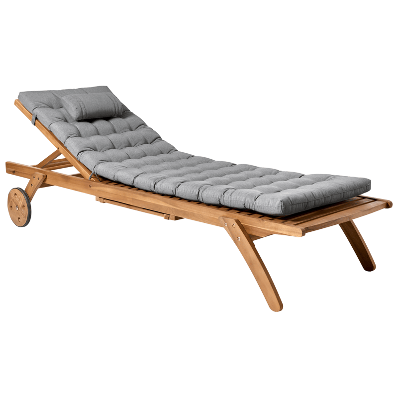 Solseng utendørs med pute Cesana Premium akasietre - Brun/grå - Hagemøbler - Stoler & Lenestoler - Solseng & solvogner