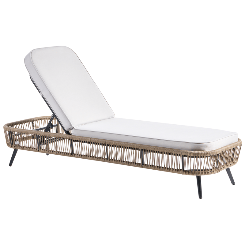 Solseng utendørs med pute Zeri kunstrotting - Beige - Hagemøbler - Stoler & Lenestoler - Solseng & solvogner