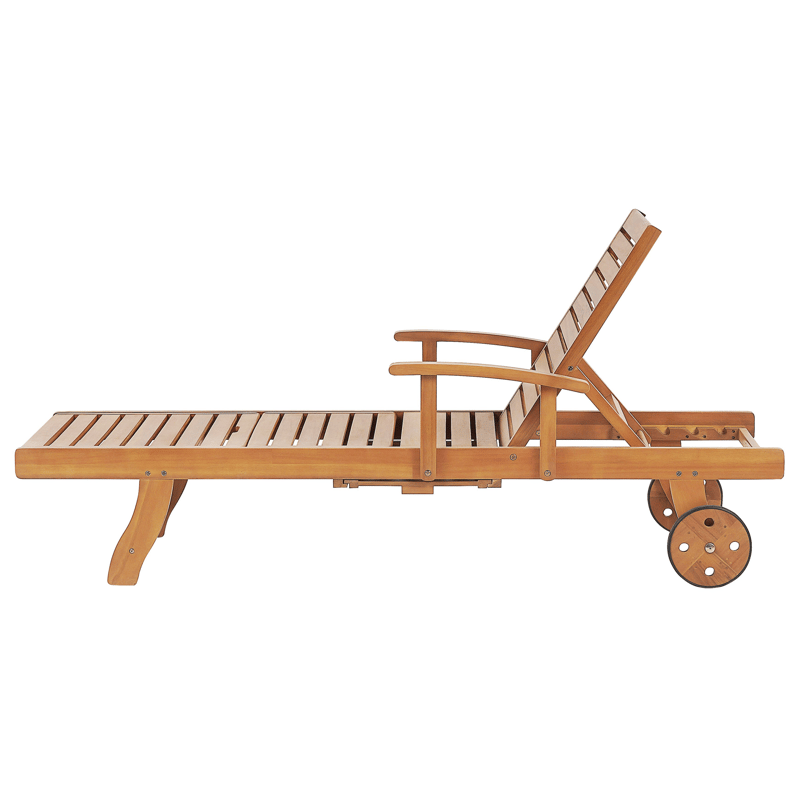 Solseng utendørs med pute Java Premium akasietre - Brun/Grønn - Hagemøbler - Stoler & Lenestoler - Solseng & solvogner