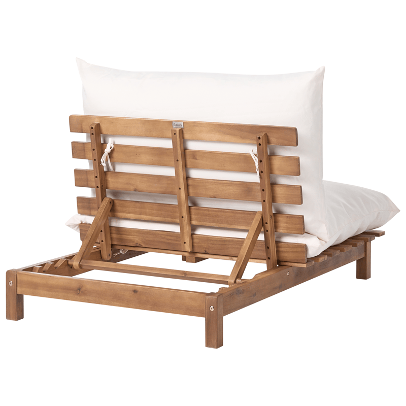 Solseng utendørs med pute Suno akasietre - Brun/Beige - Hagemøbler - Stoler & Lenestoler - Solstoler