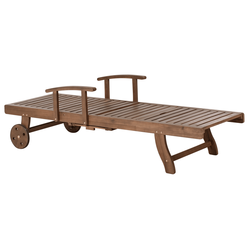 Solseng utendørs med pute Amantea Premium akasietre - Brun/rød - Hagemøbler - Stoler & Lenestoler - Solseng & solvogner