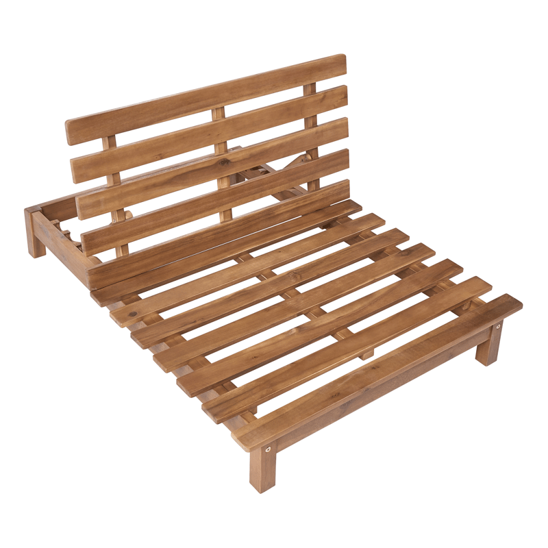 Solseng utendørs med pute Suno akasietre - Brun/Beige - Hagemøbler - Stoler & Lenestoler - Solstoler