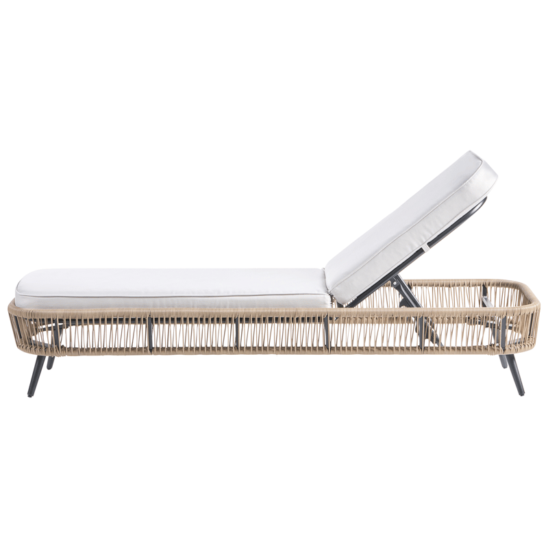 Solseng utendørs med pute Zeri kunstrotting - Beige - Hagemøbler - Stoler & Lenestoler - Solseng & solvogner