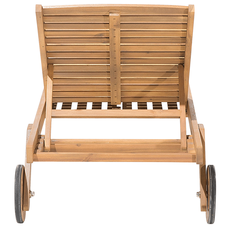 Solseng utendørs med pute Cesana Premium akasietre - Brun/Beige - Hagemøbler - Stoler & Lenestoler - Solseng & solvogner