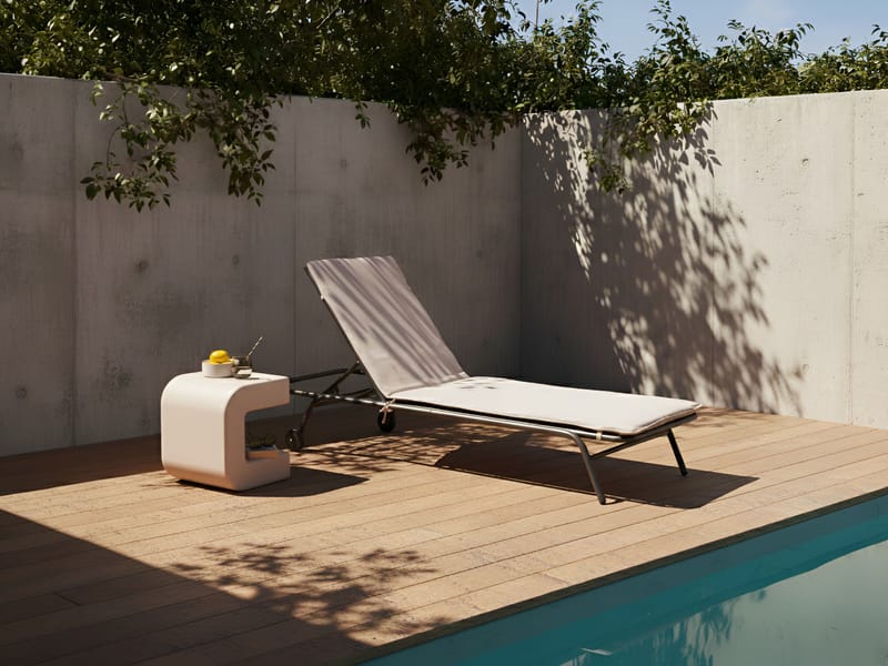 Solseng utendørs Volterra Stål - Beige/Grå - Hagemøbler - Stoler & Lenestoler - Solseng & solvogner