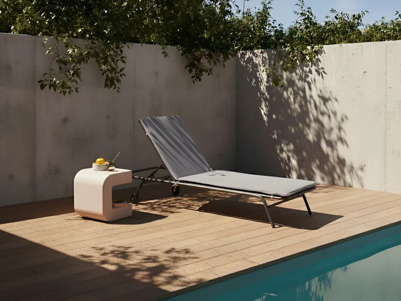 Solseng utendørs Volterra Stål - Grå - Hagemøbler - Stoler & Lenestoler - Solseng & solvogner