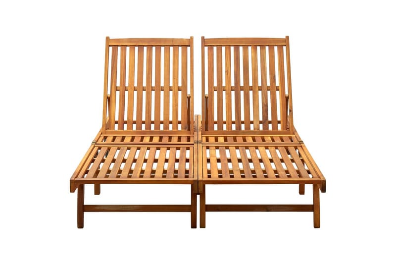 Solsenger 2 stk heltre akasie - Brun - Hagemøbler - Stoler & Lenestoler - Solseng & solvogner