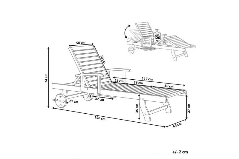 Solstol Amantea - Hagemøbler - Stoler & Lenestoler - Solseng & solvogner