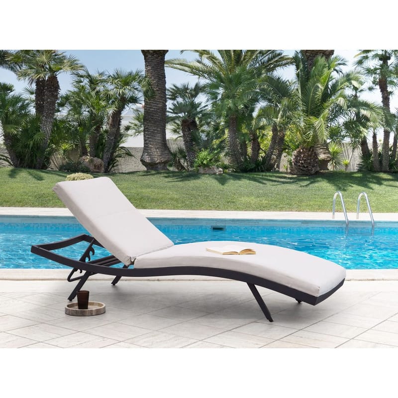 Solstol Amelia - Beige, svart - Hagemøbler - Stoler & Lenestoler - Solstoler