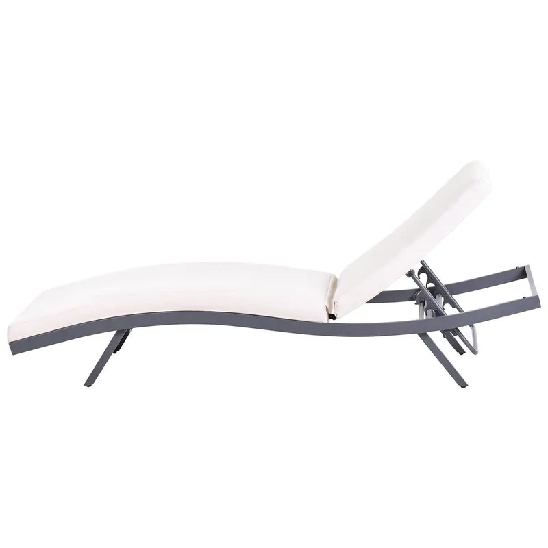 Solstol Amelia - Beige, svart - Hagemøbler - Stoler & Lenestoler - Solstoler