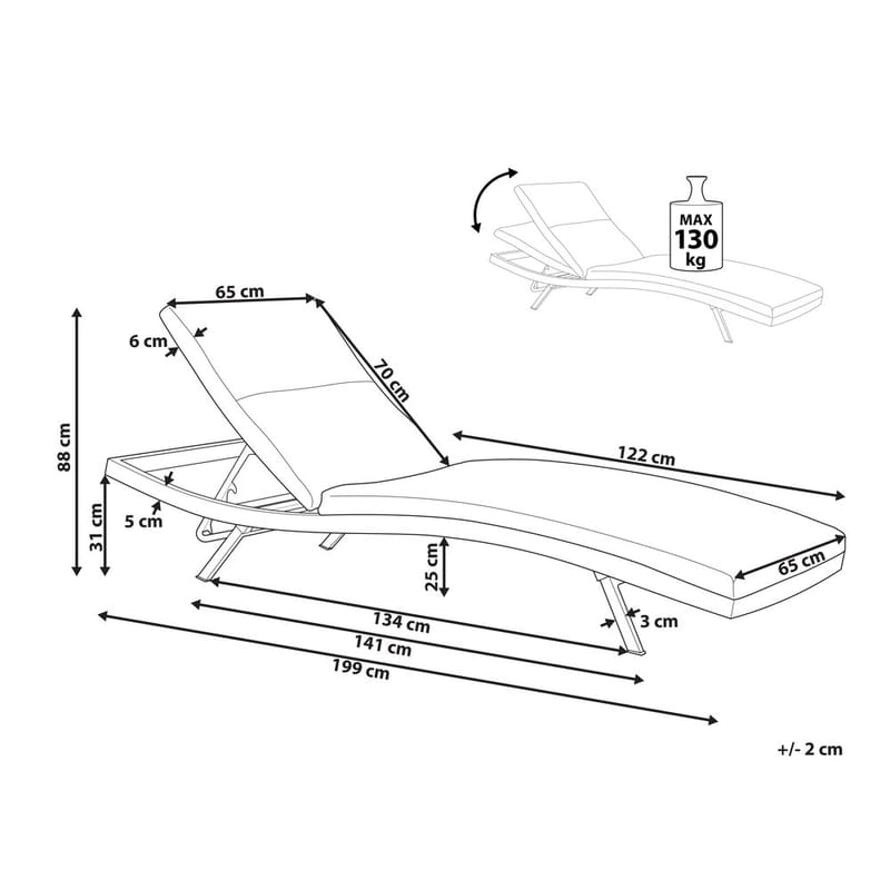 Solstol Amelia - Grå - Hagemøbler - Stoler & Lenestoler - Solstoler