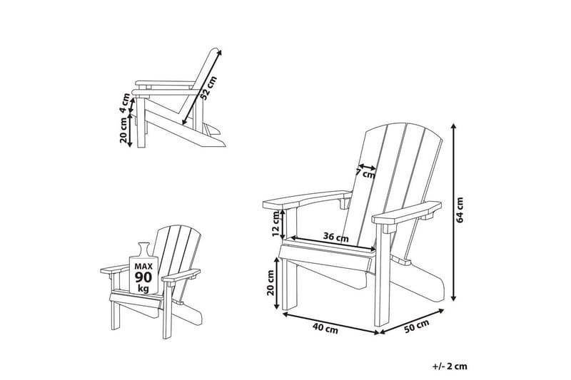 Barnestol Adirondack - Blå - Hagemøbler - Stoler & Lenestoler - Solstoler - Dekkstol