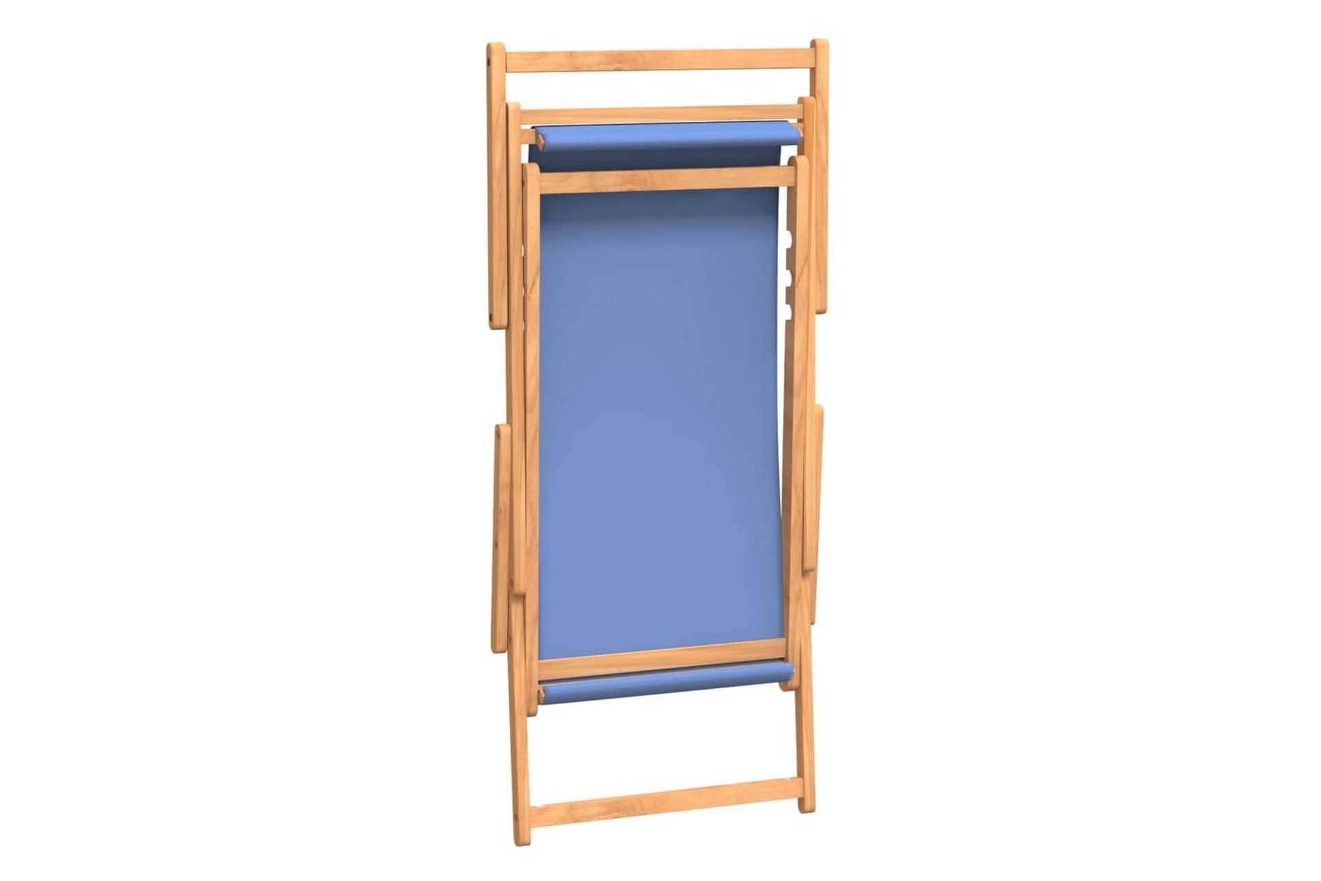 beBasic Sammenleggbar strandstol heltre teak blå - BlÃ¥ - Hagemøbler - Stoler & Lenestoler - Solstoler - Strandstol