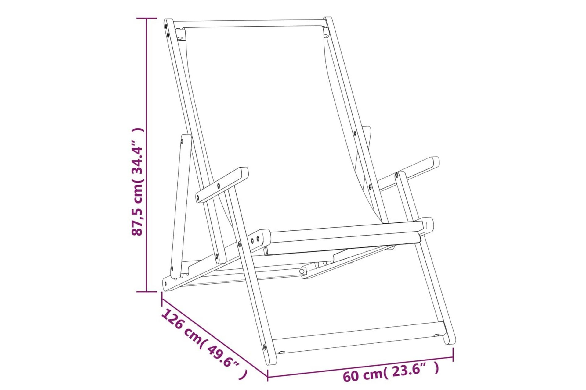 beBasic Sammenleggbar strandstol heltre teak blå - BlÃ¥ - Hagemøbler - Stoler & Lenestoler - Solstoler - Strandstol