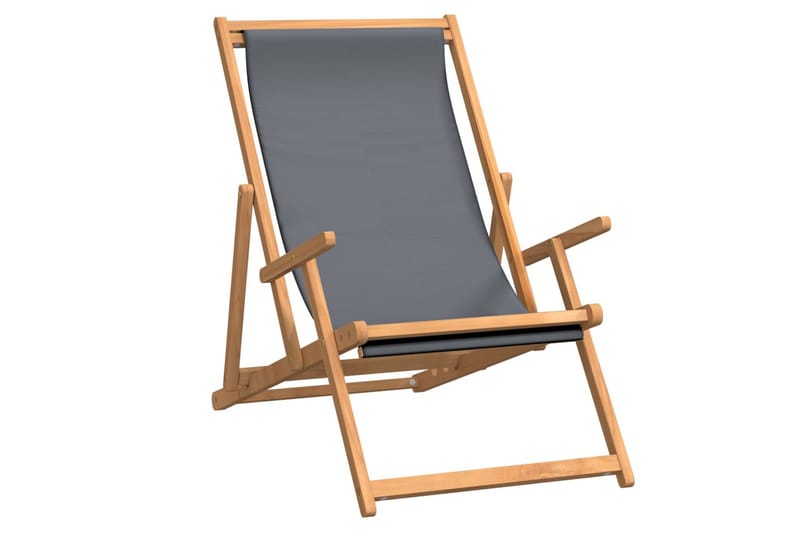 beBasic Sammenleggbar strandstol heltre teak grå - Strandstoler & campingstoler - Strandstol