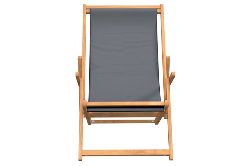 beBasic Sammenleggbar strandstol heltre teak grå - Hagemøbler - Stoler & Lenestoler - Solstoler - Strandstol