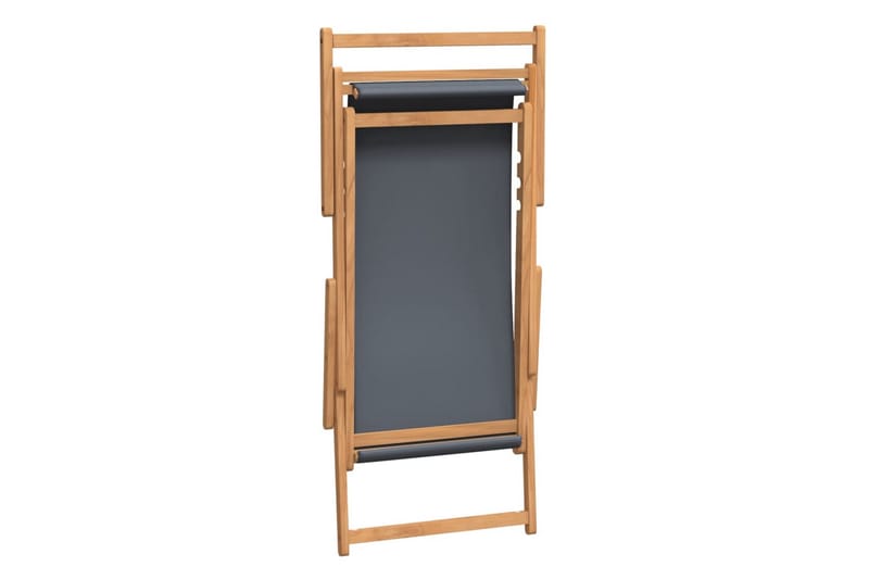 beBasic Sammenleggbar strandstol heltre teak grå - Hagemøbler - Stoler & Lenestoler - Solstoler - Strandstol