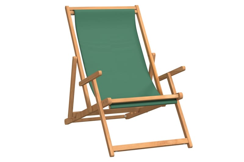 beBasic Sammenleggbar strandstol heltre teak grønn - Strandstoler & campingstoler - Strandstol