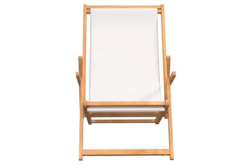 beBasic Sammenleggbar strandstol heltre teak kremhvit - Strandstoler & campingstoler - Strandstol