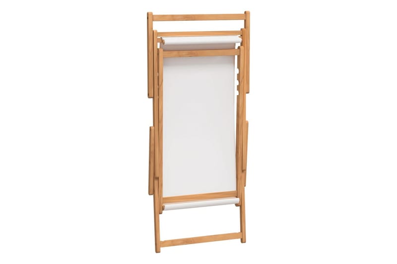beBasic Sammenleggbar strandstol heltre teak kremhvit - Hagemøbler - Stoler & Lenestoler - Solstoler - Strandstol