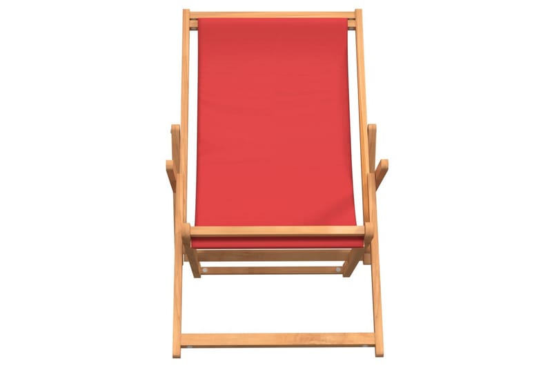 beBasic Sammenleggbar strandstol heltre teak rød - Hagemøbler - Stoler & Lenestoler - Solstoler - Strandstol