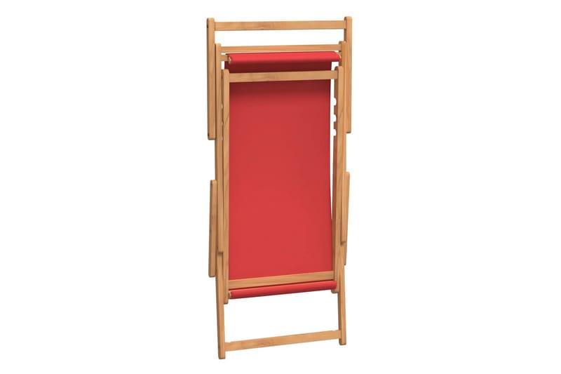 beBasic Sammenleggbar strandstol heltre teak rød - Hagemøbler - Stoler & Lenestoler - Solstoler - Strandstol