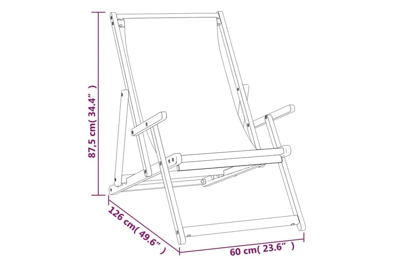 beBasic Sammenleggbar strandstol heltre teak rød - Hagemøbler - Stoler & Lenestoler - Solstoler - Strandstol