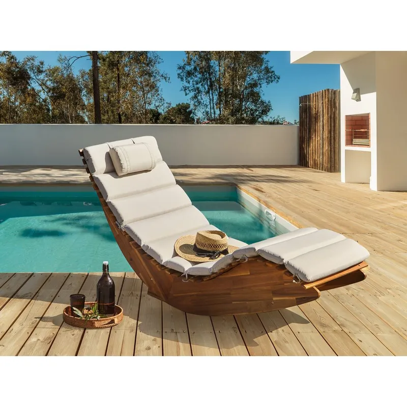 Solstol Brescia Premium - Lyst tre, lysebeige - Hagemøbler - Stoler & Lenestoler - Solstoler